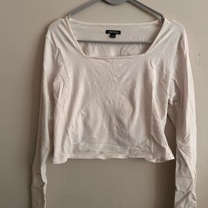 Square Neck White Long Sleeve